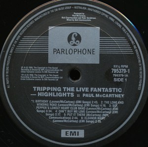 Tripping Vinyl Label