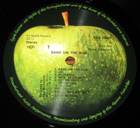 Label Variations – Part Five “Band on the Run” | Beatles Blog
