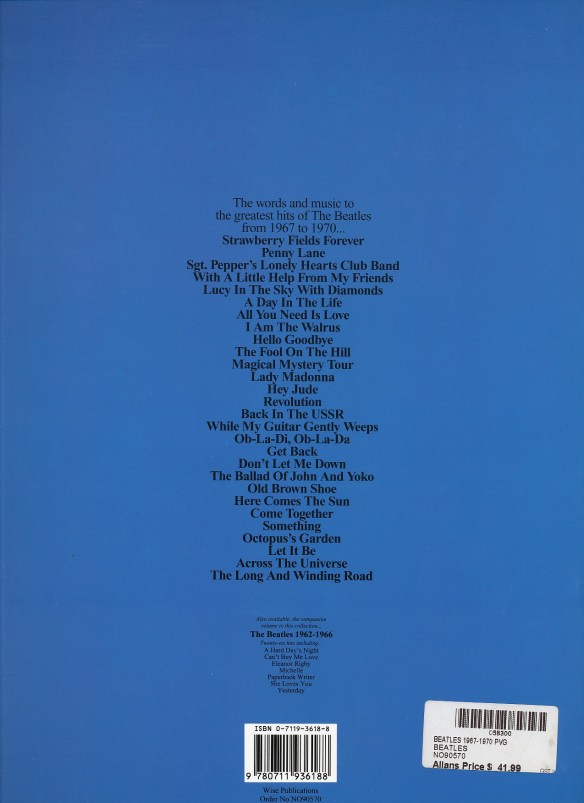 Beatles 1967-1970 book rear