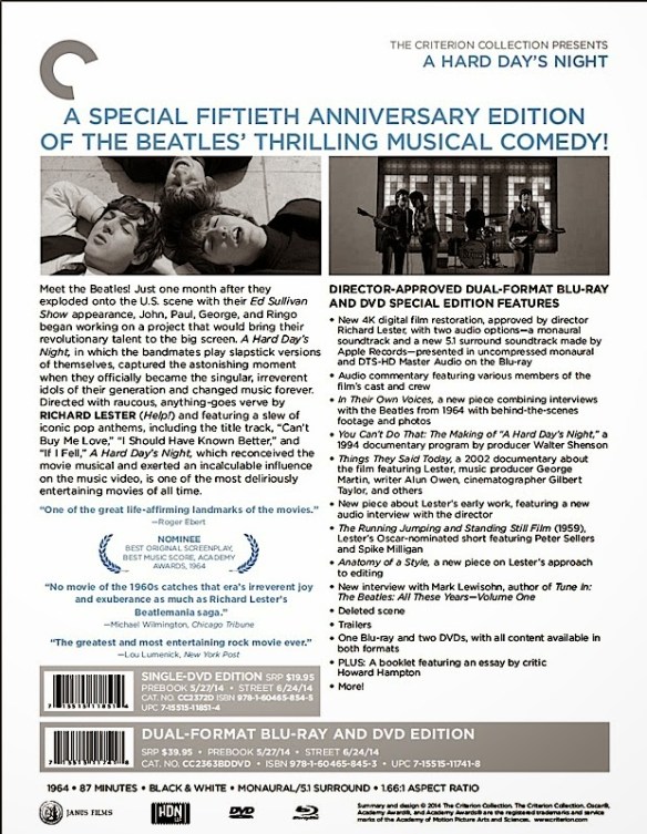 Hard Days Nigh Rear cover