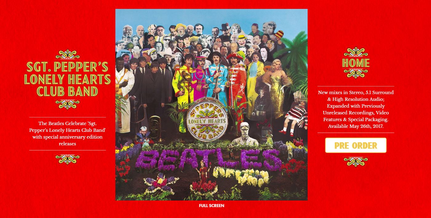 Sgt Pepper 50th Anniversary Mini Site, Press Release and Record